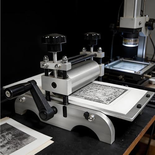 HuanSebesity Tisch-Radierpresse für Detaillierten Künstlerischen Druck,Kupfer,Hoch-Und Tiefdruck-Pressmaschine,Kompaktes Design für DIY-Drucker Und Kleine Studios,für Optimale Druckqualität