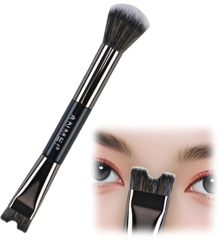 Foundation Pinsel, Duo Brush, U-förmiger Nasenschattenpinsel, für Nahtloses & Präzises Auftragen, Synthetische Borsten, von Foundation, Concealer, Cremes und Make-up
