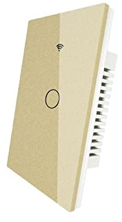 Smart Switch, Smart Wall Touch Switch No Neutral Wire Needed Single Work with Home(1 Gang Gold)