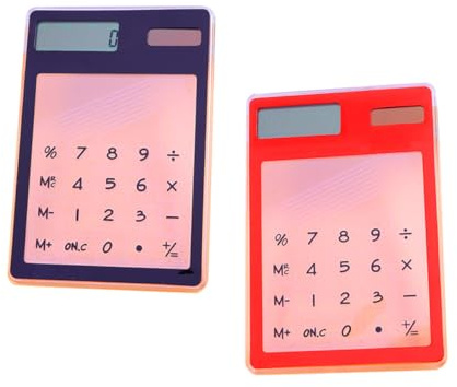 AUTSUPPL Calculatrice à Écran Tactile Ultra-Mince Solaire Transparente pour École et Bureau, Mini-Calculatrice Pratique Écran Propre et Fonctionnement Facile