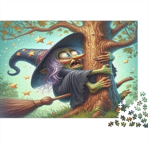 Hexe Erwachsenenpuzzle 1000 Teile Recyclingpapier ab 12 Jahren Baum-Puzzle Extrem Schwer Knobelspiel Hausaktivität Geschenk 38x26cm
