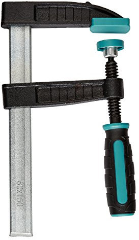 wolfcraft I SC 80 – 150 – Schraubzwinge I 3057000 I mit Wellenprofil verstärkte Spannarme aus Temperguss I Ausladung 80 mm I Spannweite 150 mm Silber