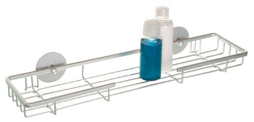 WENKO 18849100 Turbo-Loc Maxiablage Aluminium - Befestigen ohne bohren, Aluminium, 45 x 6.5 x 13 cm, Matt