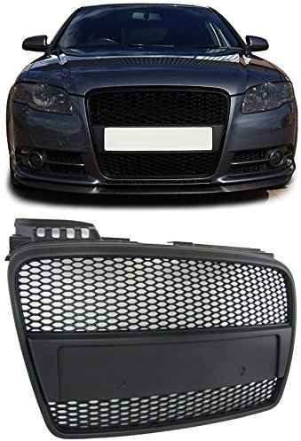 Waben Kühlergrill Schwarz für Audi A4 B7 04-07 + Cabrio