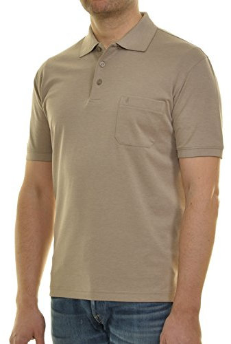 RAGMAN Herren Softknit-Polo mit Brusttasche, Kurzarm Beige-082, XXL