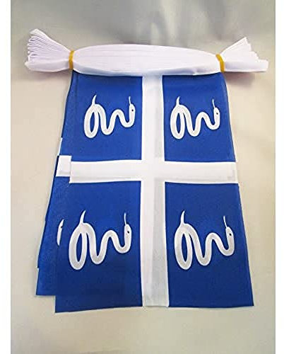 AZ FLAG - Guirlande Drapeau Martinique - 6 Mètres Avec 20 Fanions Martiniquais - France De 21x14 cm - Petits Drapeaux 100% Polyester - 60g