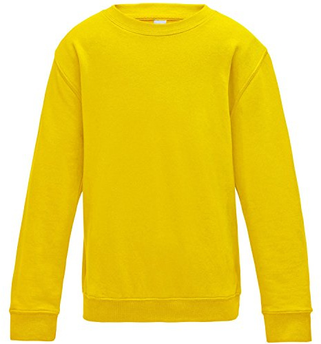 Awdis Just Hoods Childrens/Kids Plain Crew Neck Sweatshirt (9-11 Years) (Sun Yellow)