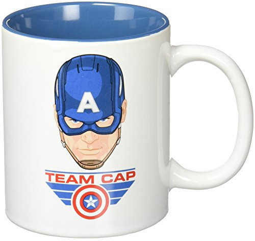 SD TOYS Marvel Taza Team Cap, Cerámica, Azul, 10 cm