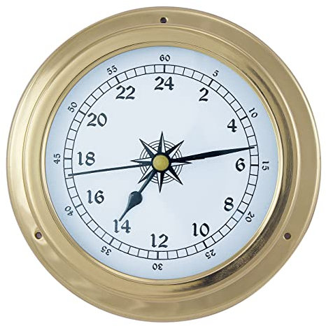 Sea-Club 24-Sunden-Uhr Nautik Messing Ø=15cm