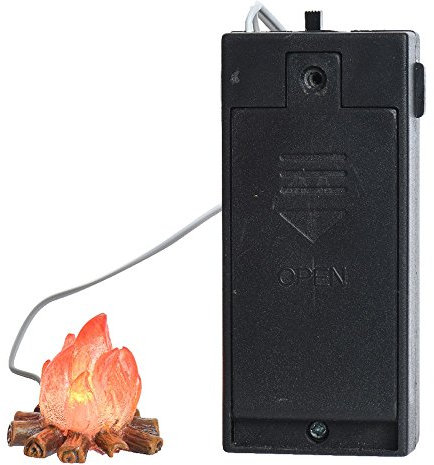 Lumineo 71949 Fuego para Belen Led 2Xaa, 3x3x3 cm, Multicolor