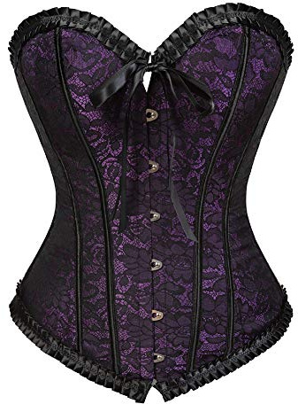 Grebrafan Plus Size Renaissance Corset Bustier Bodyshaper Top | Shape waist curve corset for steampunk-themed parties and Halloween, Wear as outerwear or a costume piece