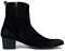 OSSTONE Stivaletto da Uomo Chukka in Pelle Suede Stivaletti Casual Tacco Chelsea Stivali con Cerniera OS-JY002-Black Suede, Camoscio Nero US8.5(EU41)