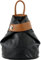 modamoda de - T179 - ital: Damen Rucksack Tasche aus Leder, Farbe:Schwarz/Cognac