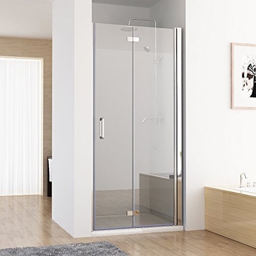 MIQU Nischentür Duschabtrennung Duschwand Dusche 180° Falttür Nano ESG 80 x 185 cm