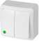 ELEKTROPLAST 1 interruttore IP44 da parete per ambienti umidi Schuko Hermes ANTRA (doppio interruttore 0332-07) x, bianco, L x P x A: 62 mm x 42 mm x