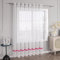 HongYa Stores Voile Gardine Schal Transparenter Vorhang mit Satinband Ösen H/B 145/450 cm Dunkelrosa