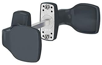 Aluminium Türgriff Kurzschild Merkur für Aluminiumtüren - Paar, Farbe:Grau RAL 7016, Griffart:Knauf-Knauf