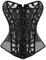 Woboren Damen Schwarz Weiß Body Shaper Mesh Vollbrust Corsage Top Übergrößen (Schwarz, S)