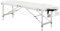 HOMCOM Foldable Massage Bed Portable Table, 3-Section Aluminium Foldable Beauty Couch, Professional Salon Spa Table with Headrest Support and Carry Bag, 81 cm Width, White