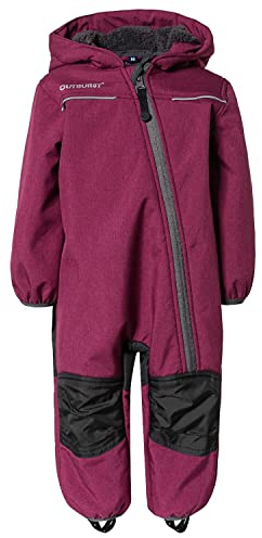 Outburst - Baby Kinder Mädchen Softshell-Overall Schneeanzug gefüttert wasserdicht 10.000 mm Wassersäule atmungsaktiv Winddicht, Berry Mel. - 1414403167