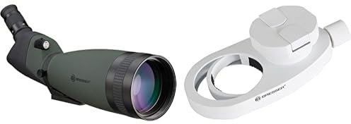 Bresser wasserdichtes Spektiv Pirsch 25x-75x100 mit stufenloser Zoomfunktion & Universal Smartphone Adapter für Teleskope, Mikroskope, Spektive, für Okulare bis 68 mm Durchmesser