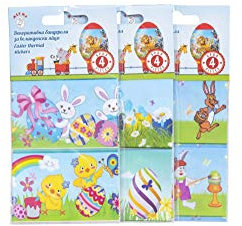4 adesivi termici per uova di Pasqua termorestringenti per decorare uova di Pasqua colorate - Involucri decorativi