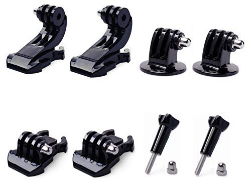 2 Buckle Base +2 J-Hook +2 Tripod Mount Adapter +2 Thumbscrew for GoPro Hero 11/10/9/8/7/(2018)/6/5 Black,Session 5/4,Hero 3+,DJI Osmo Action,AKASO/Campark/YI Action Camera