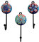 Gall&Zick Wandhaken Haken bunt Set rund Keramik Handtuchhaken handbemalt (Daisy Set/4)