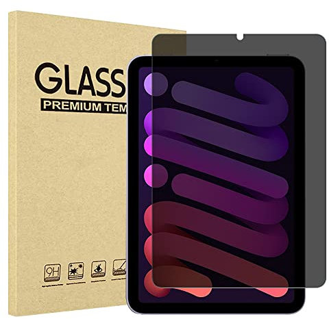 FiiMoo 360° Privacy Schutzfolie Kompatibel mit iPad mini 6 (8.3 Zoll) 2021 Anti-Spy Gehärtetes Glas Sichtschutzfolie [9H Härte] [ Case Friendly] Blickschutzfolie