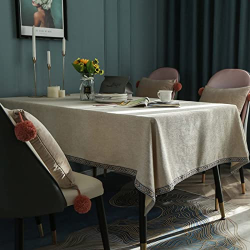 RONGJJ Abwaschbar Tischtuch Naturleinen, Pflegeleichtige Tischdecke Leinenoptik Mit Pflegeleicht Fleckschutz, Modernes Tischdeko, Farbe & Größe Wählbar, 3, 137 * 220cm