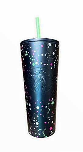 Starbucks Vaso de acero inoxidable de 24 onzas con diseño de motas de invierno 2021