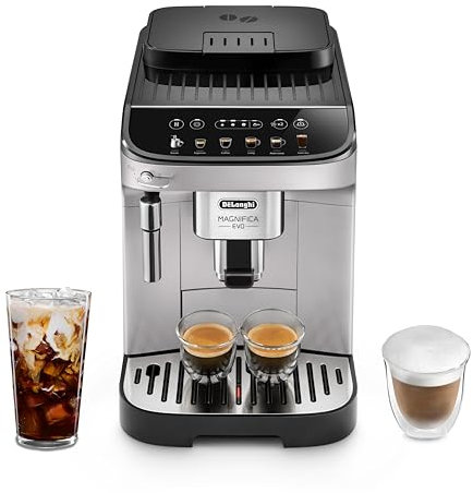 De'Longhi ECAM29043SB Magnifica Evo - Máquina completamente automática para hacer café espresso, capuchino y café helado, pantalla táctil a color, acero inoxidable