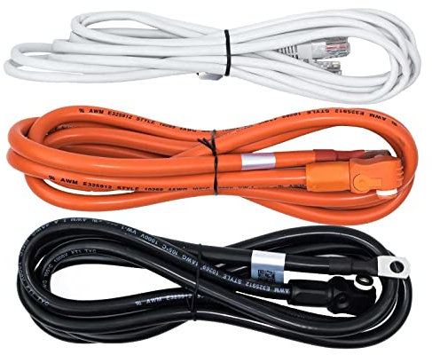 Câbles de batterie sertis 25 mm² 4 AWG rouge/noir pour batteries lithium-ion Pylontech et Voltacon avec câble BMS RJ45
