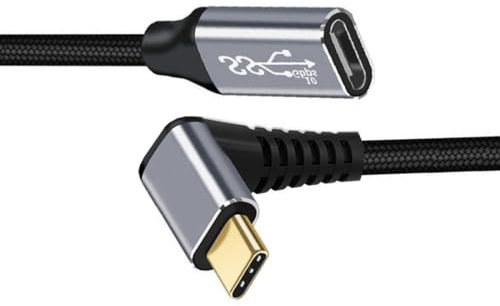 chenyang Cable USB C USB 3.1 Tipo C Macho a Hembra Cable de Datos de extensión en ángulo de 90 Grados 10 Gbps 100W 1.0M