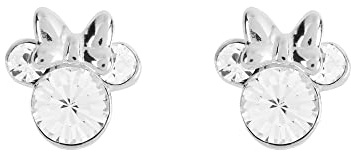 Disney Minnie Mouse Sterling Silver April Birthstone Earrings