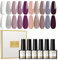 ROSALIND Smalti Semipermanenti Per Unghie 10 Colori Gel Smalto Semipermanente Unghie Glitterato Viola Nude Blu 8ml Soak Off UV LED Smalti Per Unghie Nail Art