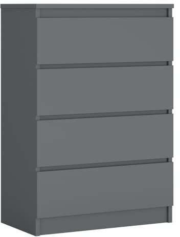 3E 3xE living.com Komodenschrank mit 4 Schubladen, Farbe: ANTHRAZIT, A: 70 x 101 x 39 cm