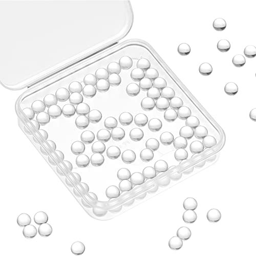 NBEADS 100 Stück Glas Quarz Perlen, 6mm Quarz Kugeln Perlen Klare ungebohrte runde Glasperlen Kein Loch Kristall Klar Glas Charm Perlen für DIY Schmuck Herstellung von Dekorationen