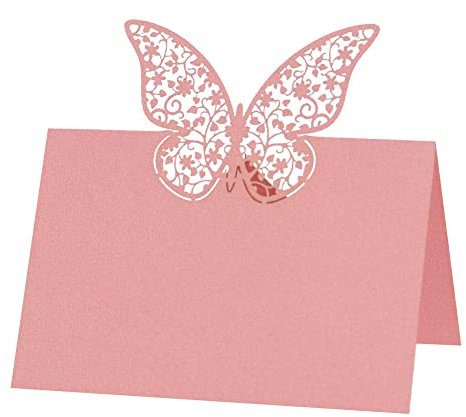 LICHENGTAI Segnaposti Farfalla 50 Pezzi Cartellini Forma Farfalla Segnatavolo Carta Segnaposto da Tavolo Matrimonio Farfalla Segnaposto Segnabicchiere per Comunione Battesimo Festa Compleanno