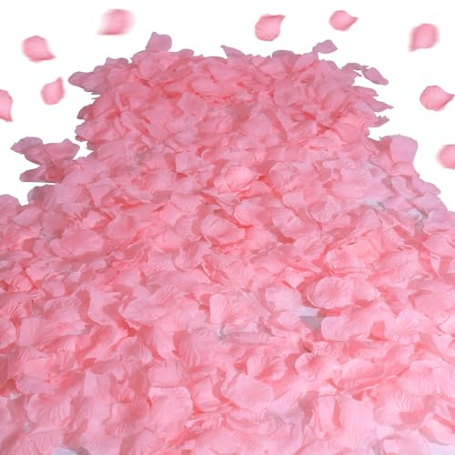 SITUMEIZI 1500PCS Rose Petals for Romantic Night for Her Set Flowers Pink Petals Fake Rose Artificial Silk Rose Petals Wedding Party Decoration Valentines Day Heiratsanträge Decor