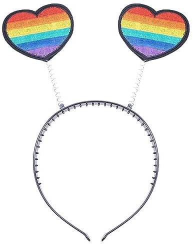 Goldschmidt Regenbogen Haarreif mit Herzchen | Liebe Vielfalt Pride | Haarschmuck Tiara Accessoires