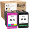basink Tintenpatrone kompatibel mit HP 62XL Pack 2 für Envy 5540 5640 5642 5644 5646 7640 5660 7644 OfficeJet 250 200 5740 5742, Druckerpatronen, Zubehör für Drucker, Schwarz Farbe ohne Tintenstand