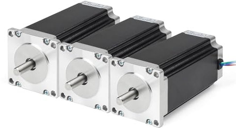 RATTMMOTOR Schrittmotor 3 Stück Nema 23 Stepper Motor, Doppelwelle 4 Drähte Stepping Motor 2.8Nm (425oz.in) 3A 1.8 deg 57x57x112 mm für 3D-Drucker/CNC-Fräsmaschine