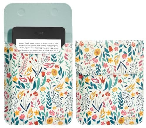 TiMOVO 6 Zoll Tablet-Hülle für den neuen 6“ Kindle 11. Generation 2024/2022, Schutzhülle mit Tasche für Kindle E-Reader, Blume