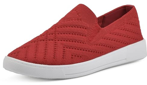 WHITE MOUNTAIN Upbear Woven Knit Sneaker Schuhe für Damen, Cruella RedFabric, 40 EU