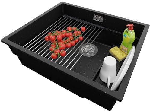 PRIMAGRAN Unterbauspüle ab 60er Unterschrank + Ablauf-Set, 56x47cm
