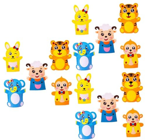 Toyvian 15 Sätze Handpuppe Selber Machen Kuscheltiere Für Kinder Marionettenpuppen Für Kinder Hasenpuppe Tiere Spielzeug Tierisches DIY-Spielzeug DIY & Handwerk Tuch Karikatur Lieferungen