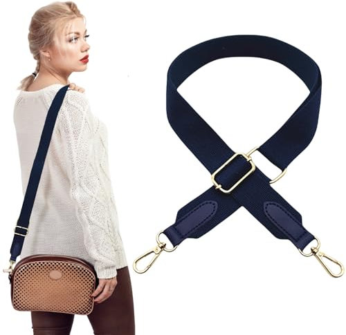 Traziewell Riemen für Umhängetasche Blau Boho Schultergurt für Taschen 3,8cm Taschengurt Breit Schulterriemen Handtaschen Riemen 70-130cm für Schultertaschen Taschen 0121