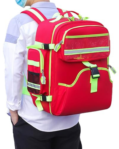 Joyfitness Erste-Hilfe-Trauma-Rucksack, Ersthelfer-Tasche für Trauma, Ersthelfer-Aufbewahrung, Erste Hilfe Notfallrucksack für Wandern, Camping (nur Tasche)