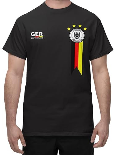 ATHLEJOY Deutschland EM 2024 Trikot schwarz - für Herren & Damen - zur Fußball Europameisterschaft - Germany Fanartikel XL schwarz